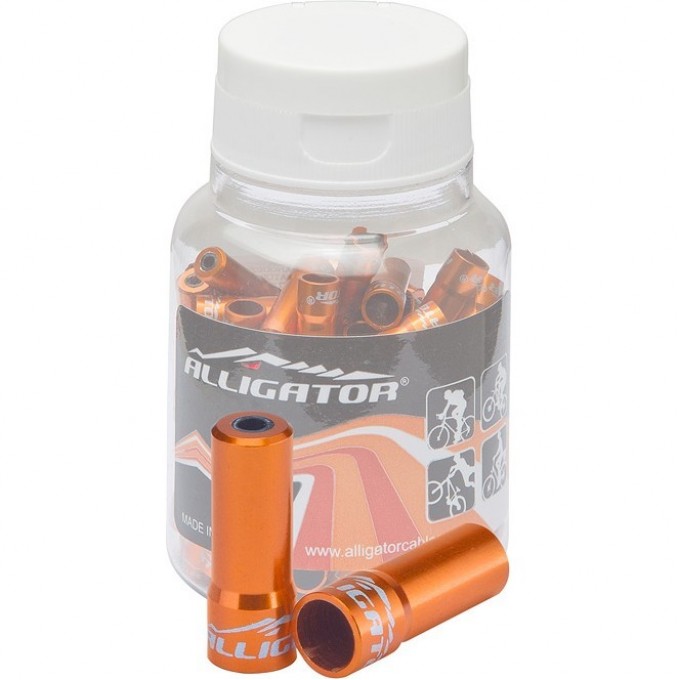Наконечник LY-HPA09-OG оболочки троса тормоза,5,2х17,5мм, алюминиевый оранжевый, банка 100 шт. 310022
