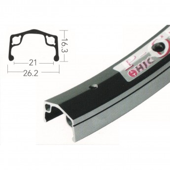 Обод 20" P-6N 36Н HJC одинарный, серебристый