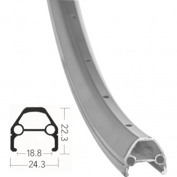 Обод 24" (ЖВМЗ) 36Н двойной, с проточкой, серебристый