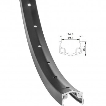 Обод 24" (ЖВМЗ) 36Н одинарный, черный