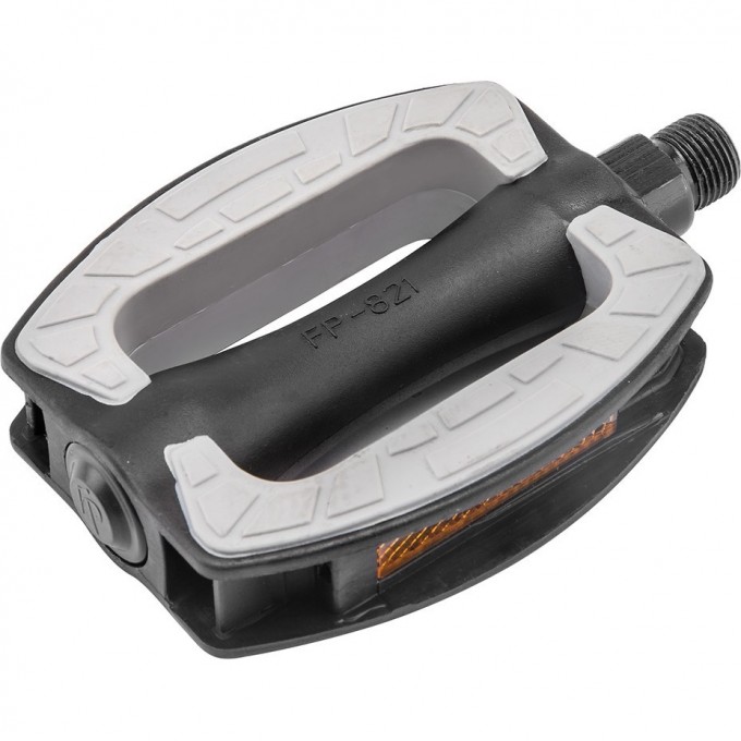 Педали FP-821, ось 9/16" со светоотражателями, пластиковые чёрно-серые 360128