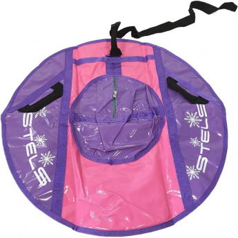 Санки надувные (тюбинг) STELS 80 см тент без камеры СН040, серый/фиолетовый-розовый