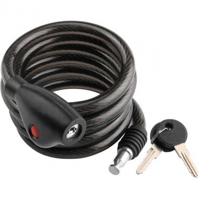 Трос-замок 87305+HL032, 12х1800 мм, с креплением, чёрный 540013