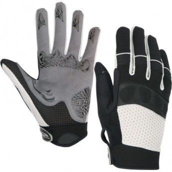 Велоперчатки PDM-369 для MTB полноразмерные серо-чёрные p.L